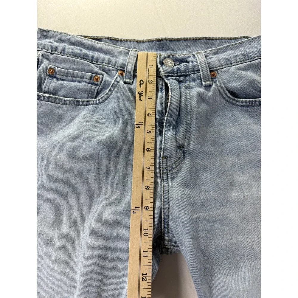 Levis 505 Men's Jeans 32x34 Blue Straight Leg Light Wash Denim‎ Work Distressed